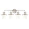 Designers Fountain Dover 29.75in 4-Light Satin Platinum Farmhouse Indoor Vanity Light with Clear Seedy Glass Shade 91504-SP - alternate 1